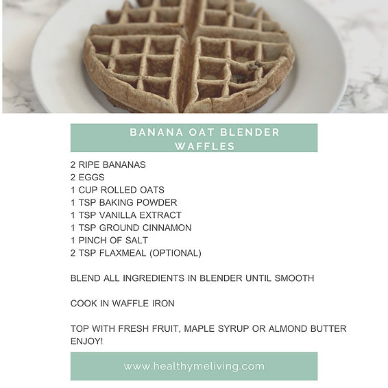 Banana Oat Blender Waffles