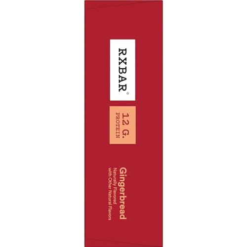 RXBAR Protein Bars, Protein Snack, Snack Bars, Gingerbread, 22oz Box (12 Bars)