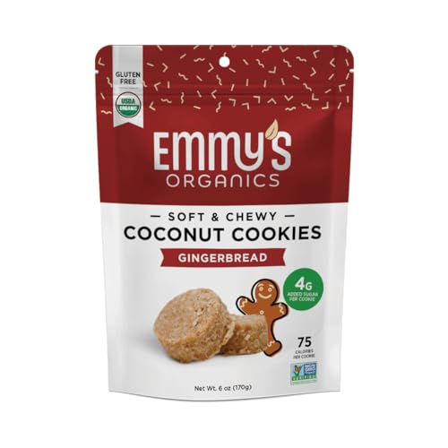 Emmy&#39;s Organics Gingerbread Coconut Cookies, 6 oz, (Pack of 2)