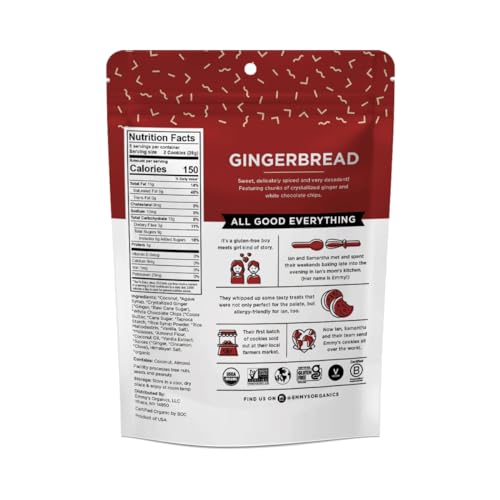 Emmy&#39;s Organics Gingerbread Coconut Cookies, 6 oz, (Pack of 2)