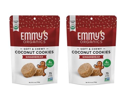 Emmy&#39;s Organics Gingerbread Coconut Cookies, 6 oz, (Pack of 2)