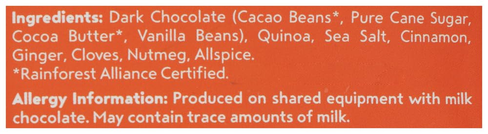 Undercover Chocolate Co, Crisps Quinoa Dark Chocolate Pumpkin Spice, 3 Ounce