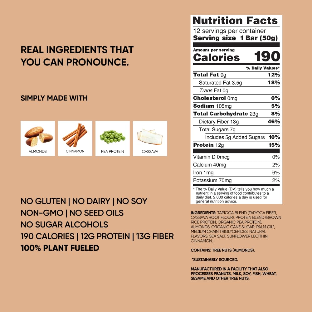 TRUBAR Vegan Protein Bar, Spice, Spice Baby, Plant Based, 12ct