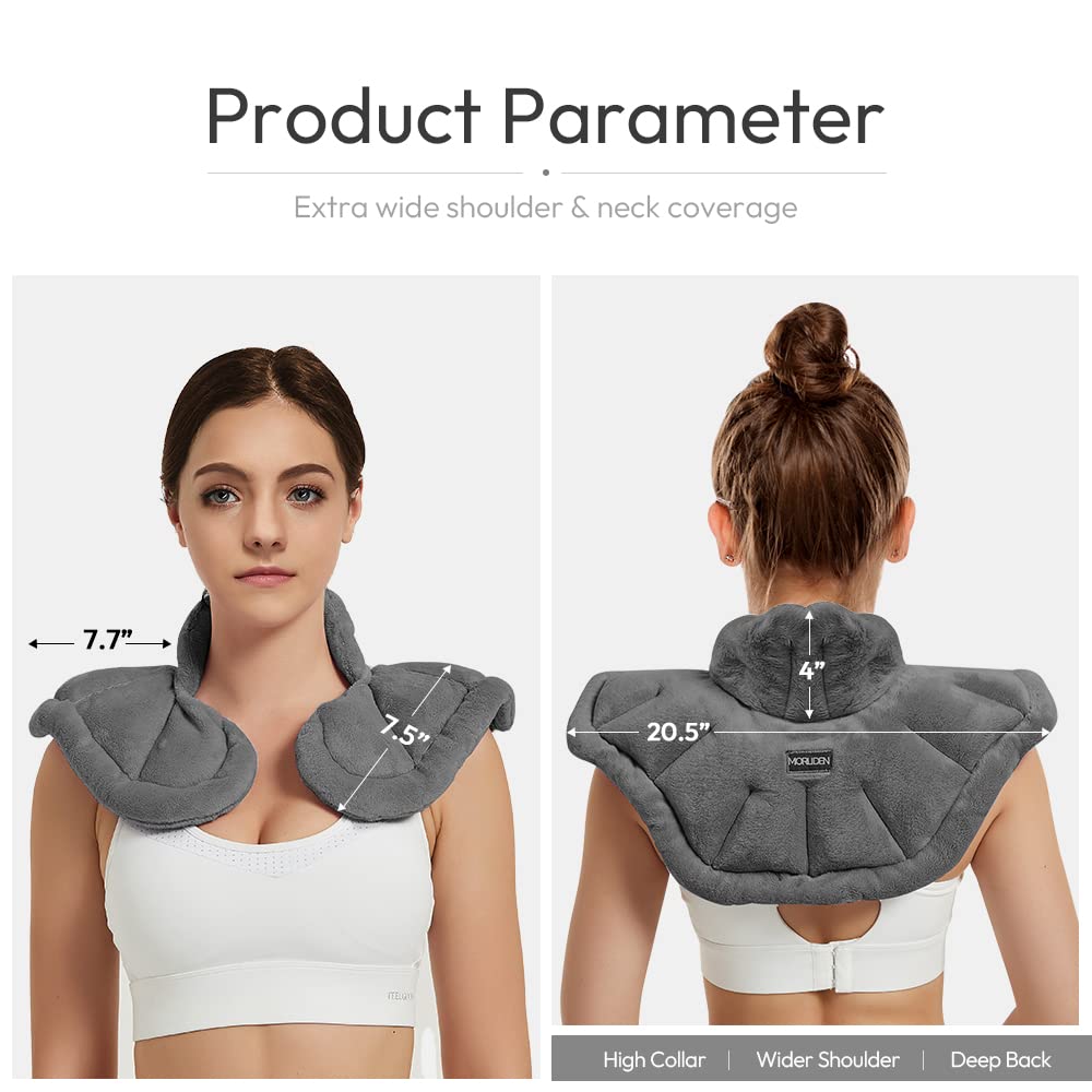 Microwavable Heated Neck Wrap Warmer and Shoulder Weighted Heating Pad Microwave for Hot and Cold Compress