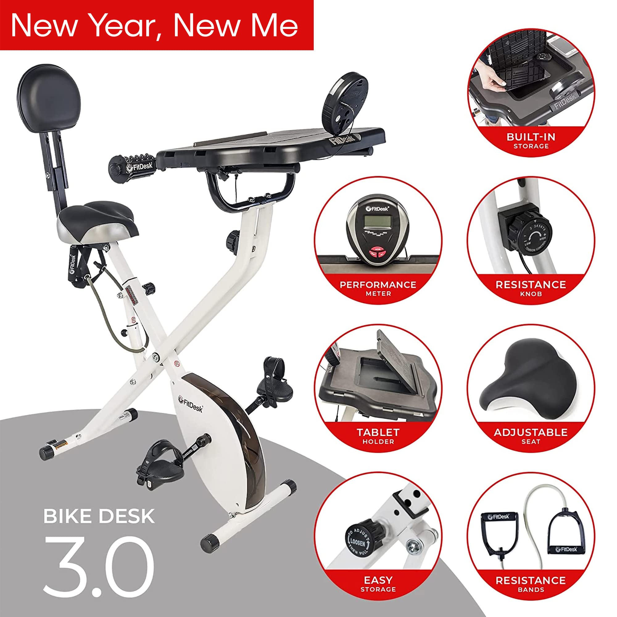 FitDesk Bike Desk 3.0 - Adjustable Height Standing Desk Exercise Bike, FitDesk Bike Desk 3.0 - Adjustable Height Standing Desk Exercise Bike,