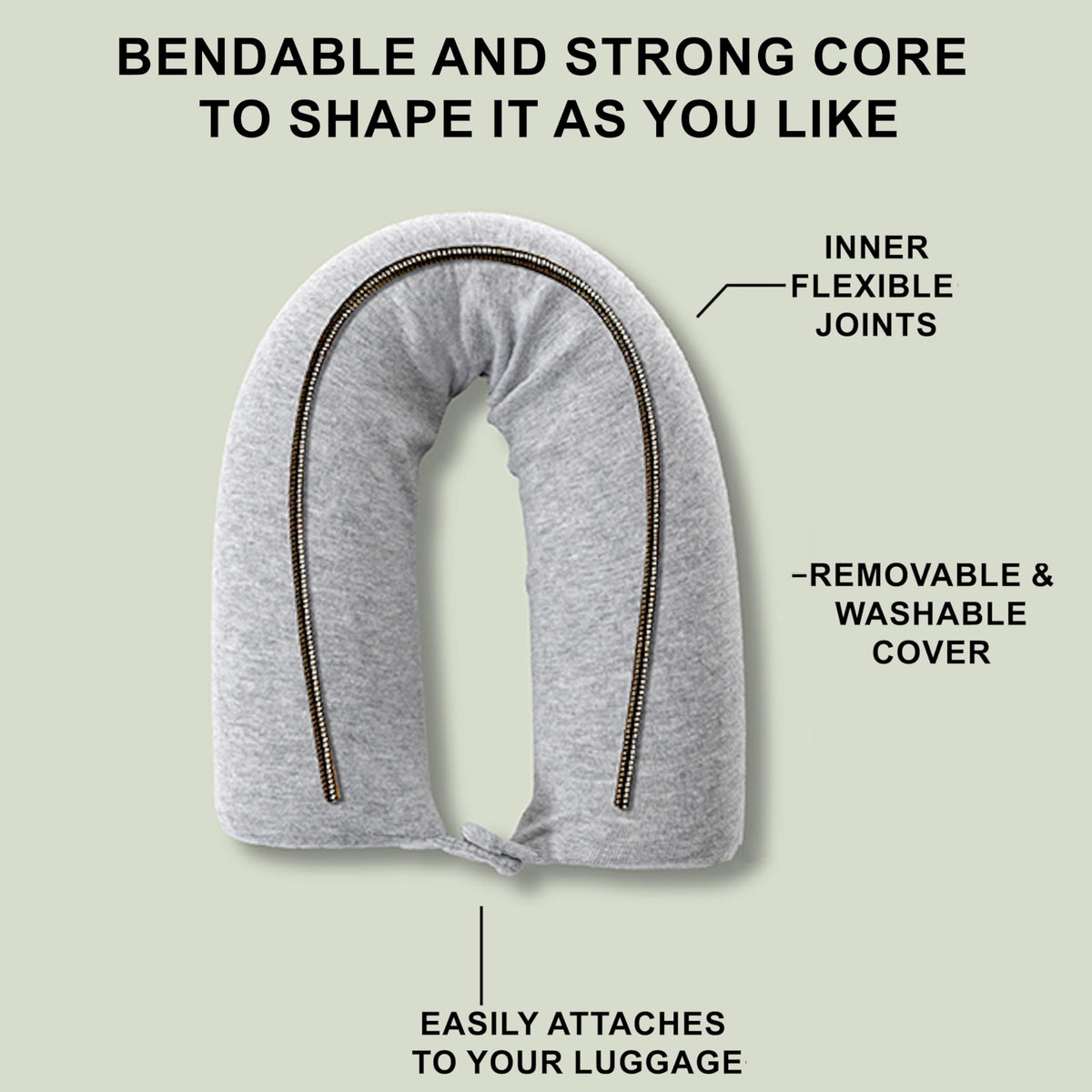 Dot&amp;Dot Twist Memory Foam Travel Pillow for Airplanes - Travel Neck Pillow for Sleeping - Airplane Pillow for Neck Support, Chin, Lumbar and Leg - Adjustable, Bendable Neck Roll Pillow