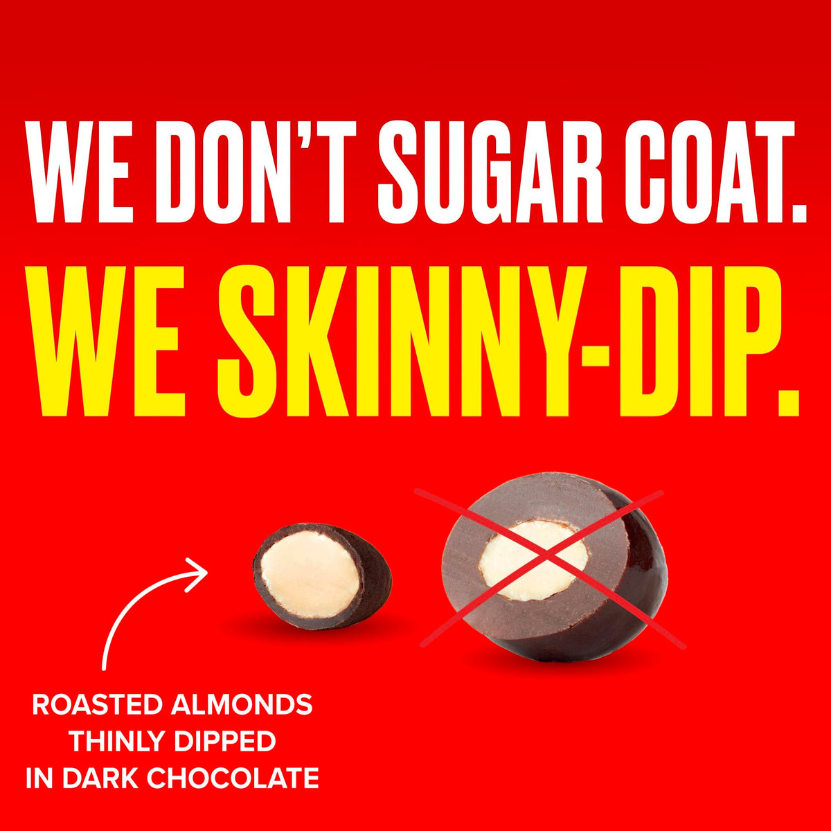 SkinnyDipped Dark Chocolate Peppermint Almonds, Healthy Snack, Plant Protein, Gluten Free, 3.5 oz Resealable Bags, Pack of 5