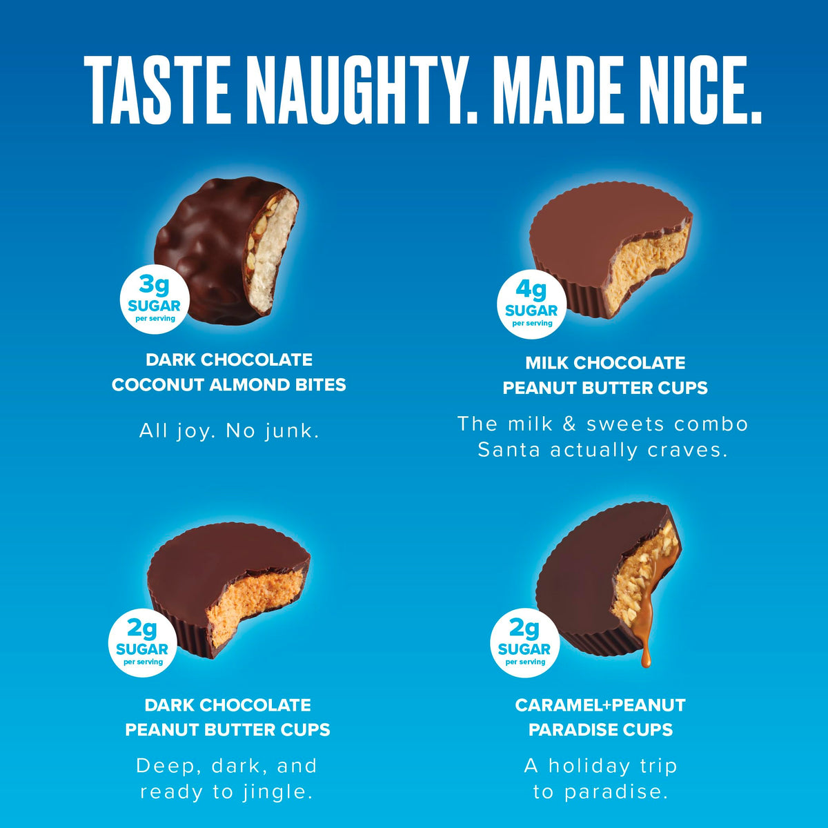 SkinnyDipped Cups & Bites | Low Sugar, Low Carb, Keto Friendly & Gluten Free | Holiday Gift Box – Assorted Chocolate & Nut Variety Pack