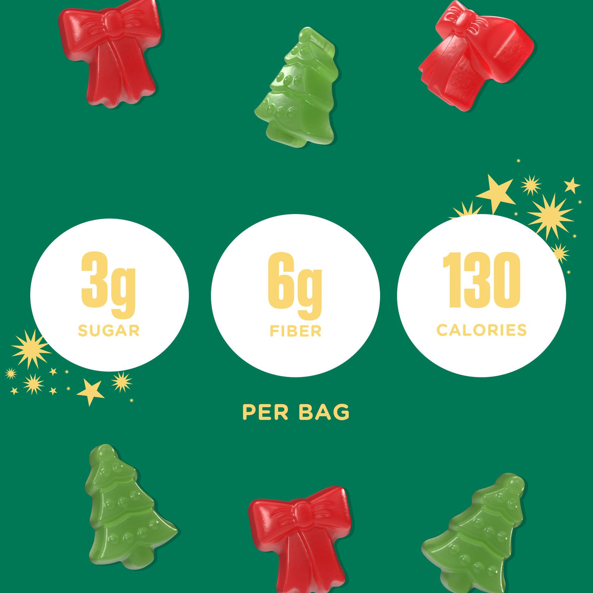 SmartSweets Merry Mix Gummy Candy: 1.8oz (Pack of 14), Gummy Candy with Low Sugar, Low Calorie, No Artificial Sweeteners, Plant-Based, Gluten-Free, Healthy Snack for Kids & Adults, Holiday Treat