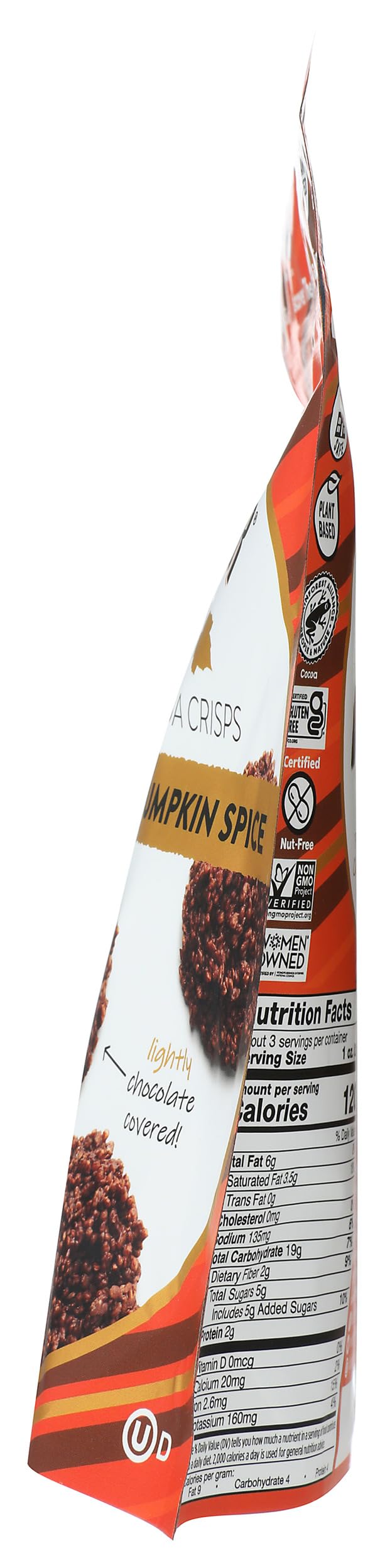 Undercover Chocolate Co, Crisps Quinoa Dark Chocolate Pumpkin Spice, 3 Ounce