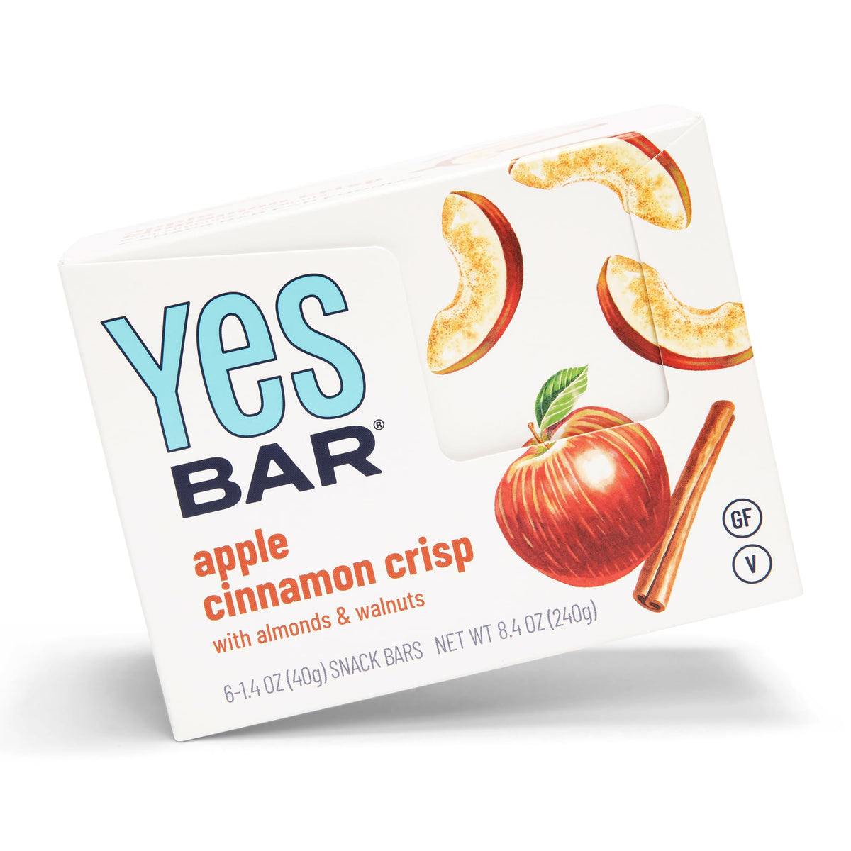 The YES Bar Apple Cinnamon Crisp – Plant Based Protein, Decadent Snack Bar – Vegan, Paleo, Gluten Free, Dairy Free, Low Sugar, Healthy Snack, Breakfast, Low Carb, Keto Friendly (Pack of 6)