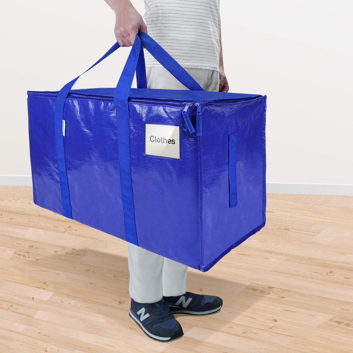 TICONN 6 Pack Extra Large Moving Bags with Zippers &amp; Carrying Handles, Heavy-Duty Storage Tote Moving Boxes for Space Saving