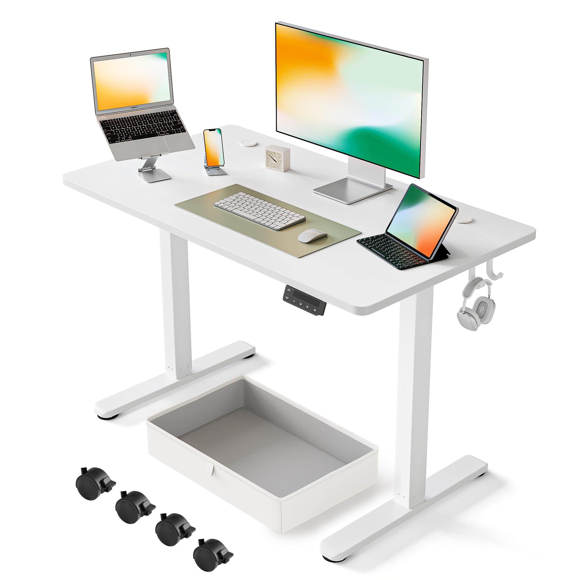 FEZIBO 40 x 24 Inches Standing Desk with Drawer Adjustable Height Ele HealthyMe Living