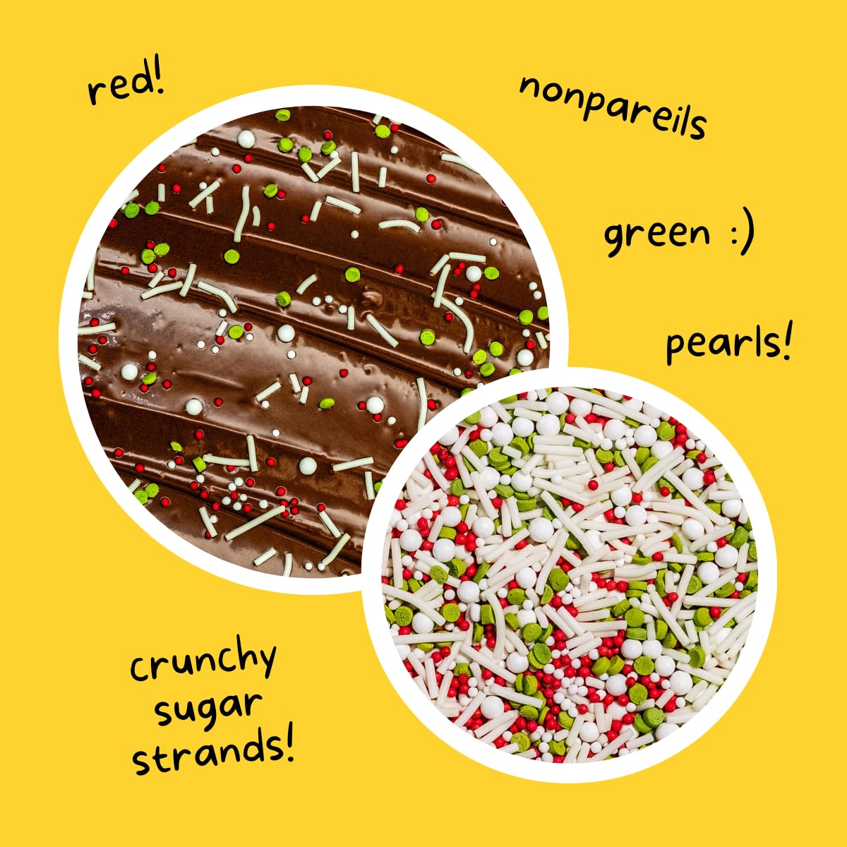 Jingle Pop! Natural Nonpareil Christmas Sprinkles by Supernatural, No Artificial Dyes, Soy Free, Gluten Free, Vegan, 3oz