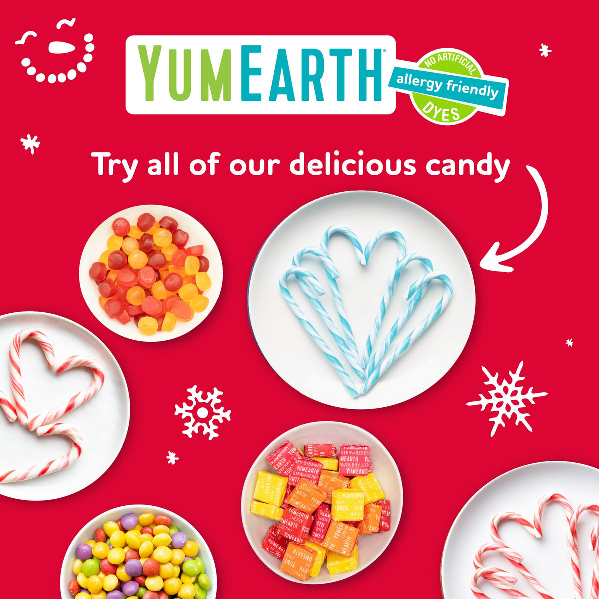 YumEarth Holiday Organic Gummy Fruits 15ct Box Allergy Friendly Christmas Candy, Dye Free, Gluten Free, Non GMO Fruit Snacks