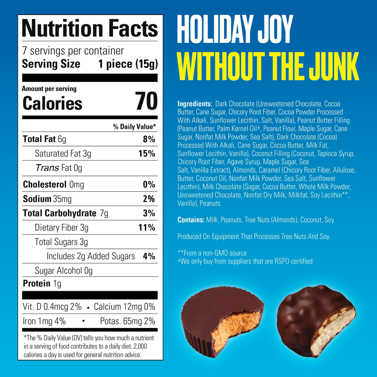 SkinnyDipped Cups & Bites | Low Sugar, Low Carb, Keto Friendly & Gluten Free | Holiday Gift Box – Assorted Chocolate & Nut Variety Pack