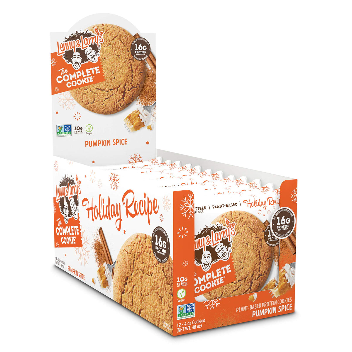 Lenny & Larry's Protein Cookie Pumpkin Spice, 16g Plant Protein, 12 Pack