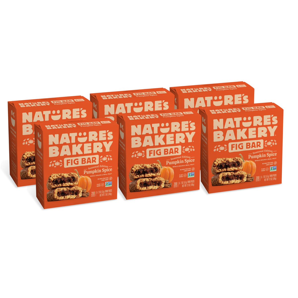Nature's Bakery Whole Wheat Pumpkin Spice Fig Bars, 2 oz Snack Bars (36 Ct), Plant-Based, Vegan, Non-GMO