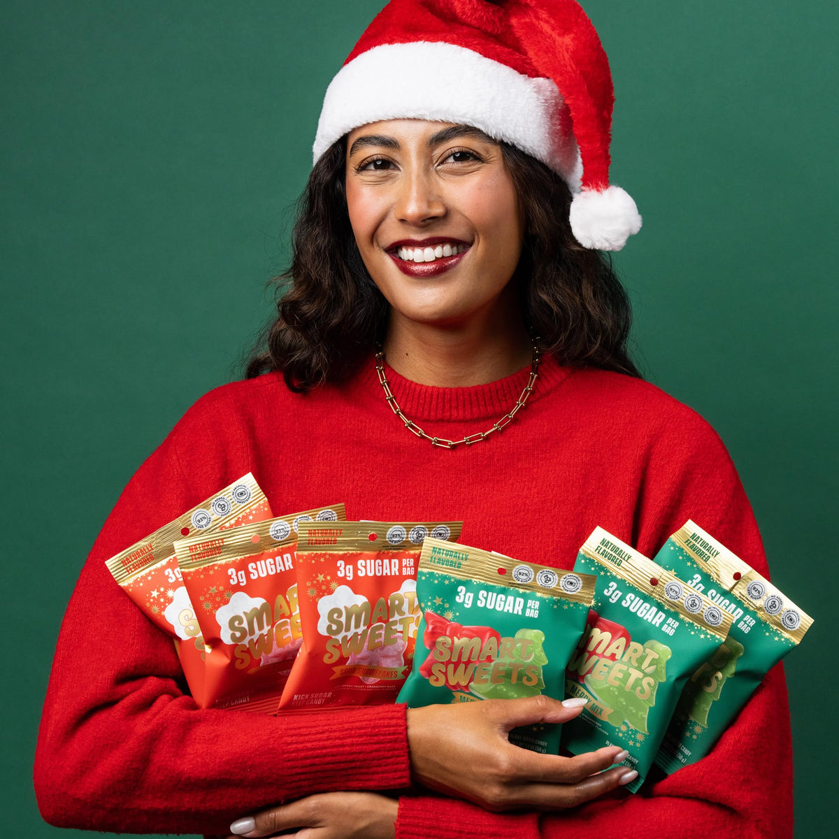 SmartSweets Merry Mix Gummy Candy: 1.8oz (Pack of 14), Gummy Candy with Low Sugar, Low Calorie, No Artificial Sweeteners, Plant-Based, Gluten-Free, Healthy Snack for Kids & Adults, Holiday Treat