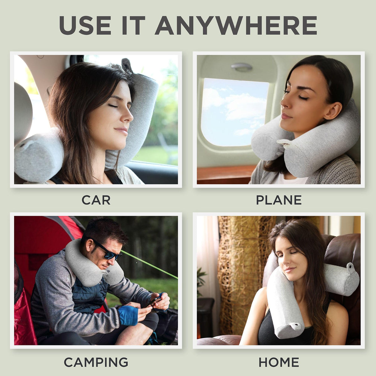 Dot&amp;Dot Twist Memory Foam Travel Pillow for Airplanes - Travel Neck Pillow for Sleeping - Airplane Pillow for Neck Support, Chin, Lumbar and Leg - Adjustable, Bendable Neck Roll Pillow