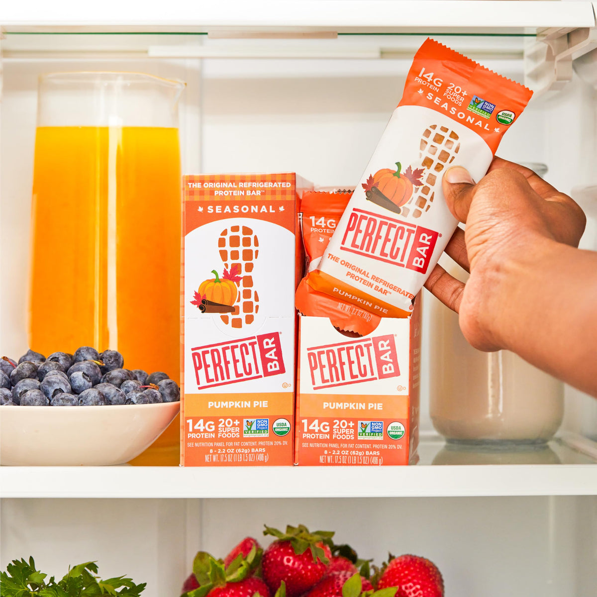Perfect Bar Gluten-Free Pumpkin Pie Peanut Butter Protein Bar, Organic, 8 count, 2.2 oz