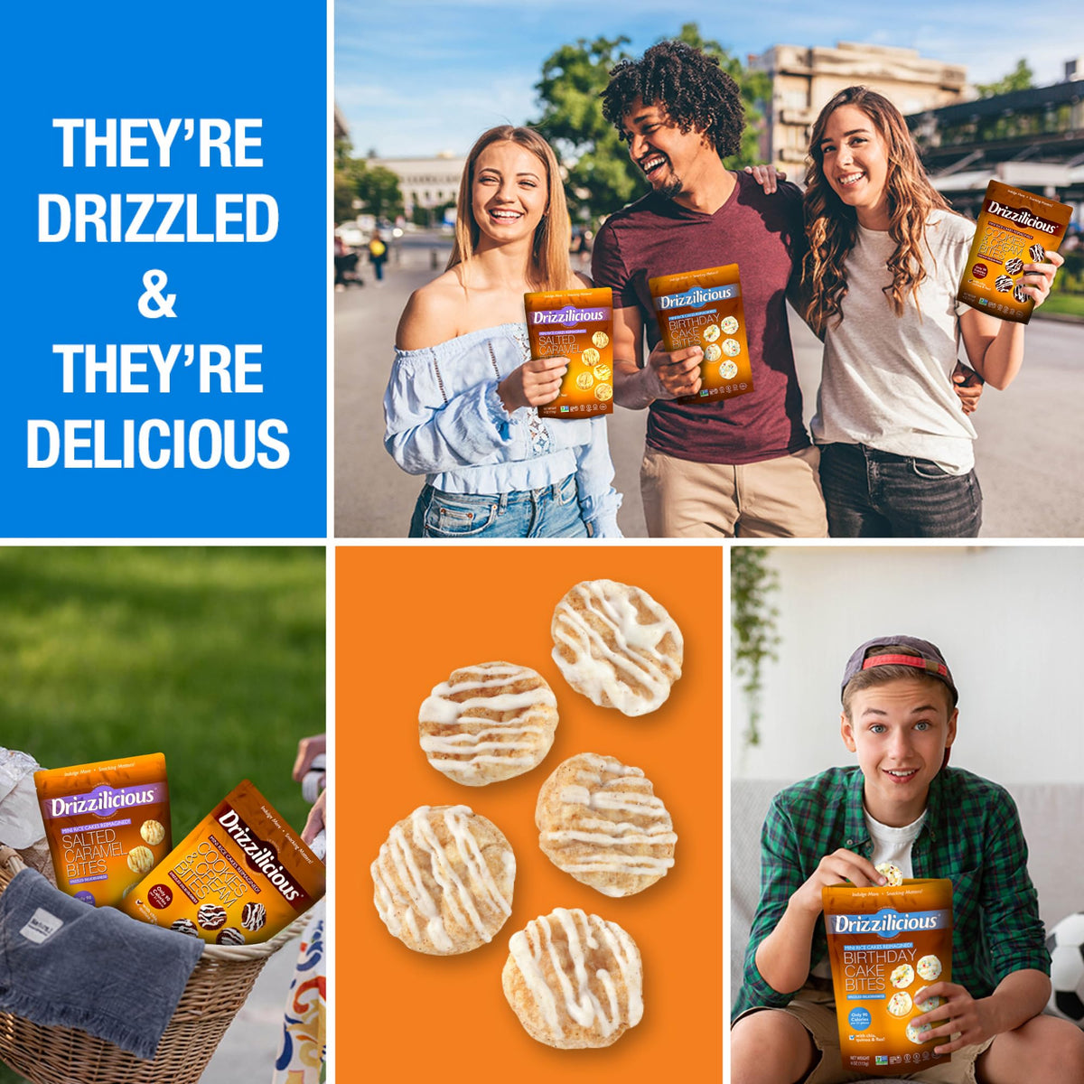 Drizzilicious Mini Flavored Rice Cakes - Rice Crisps, Healthy Snack for Adults and Kids, Vegan, Gluten Free Snack, Only 90 Calories Per 21 Pieces - Pumpkin Spice - 4 oz (Pack of 2)