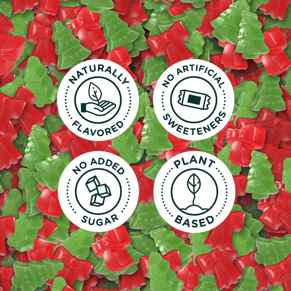 SmartSweets Merry Mix Gummy Candy: 1.8oz (Pack of 14), Gummy Candy with Low Sugar, Low Calorie, No Artificial Sweeteners, Plant-Based, Gluten-Free, Healthy Snack for Kids & Adults, Holiday Treat