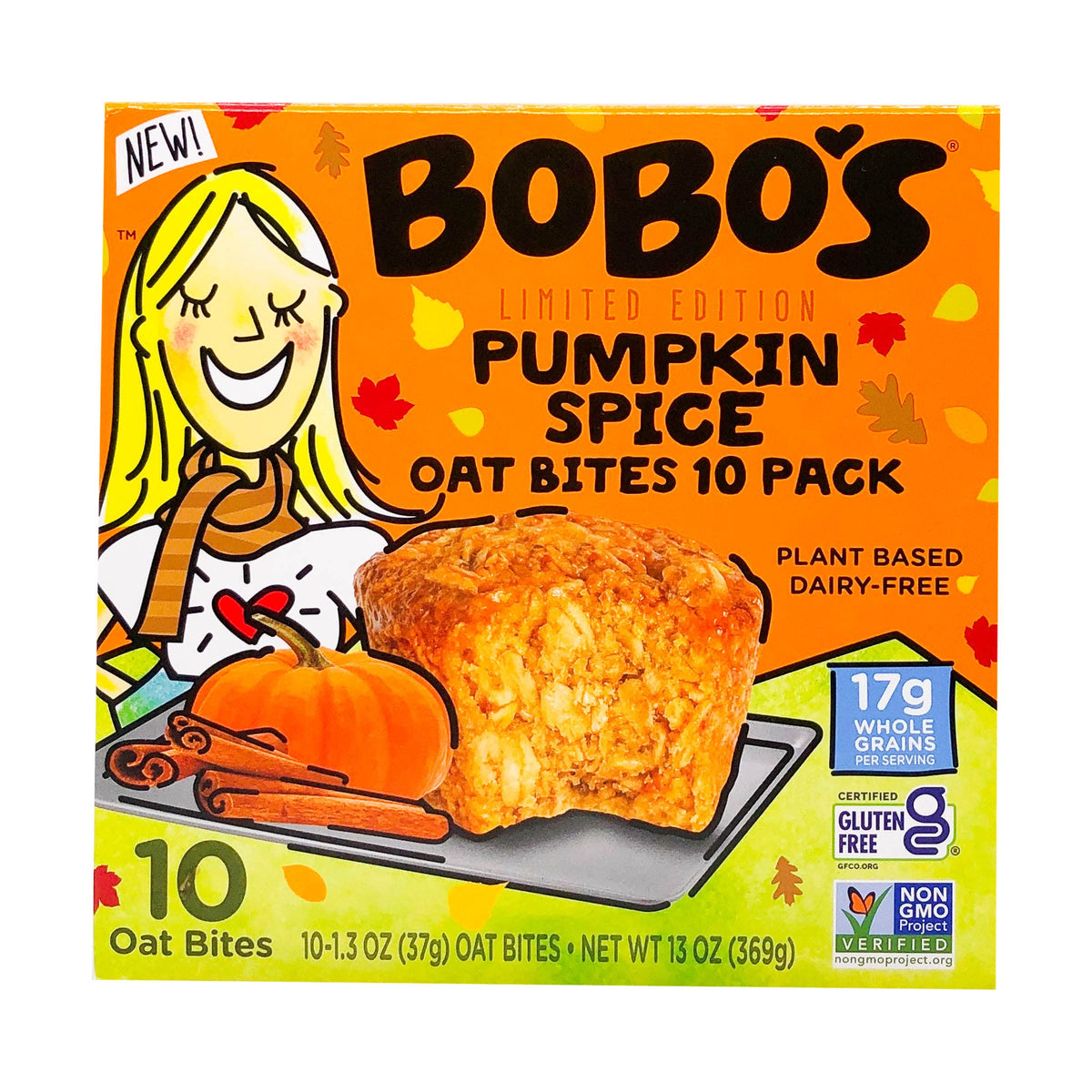 Bobo's Oat Bars, Pumpkin Spice Oat Bites, 13 Ounce