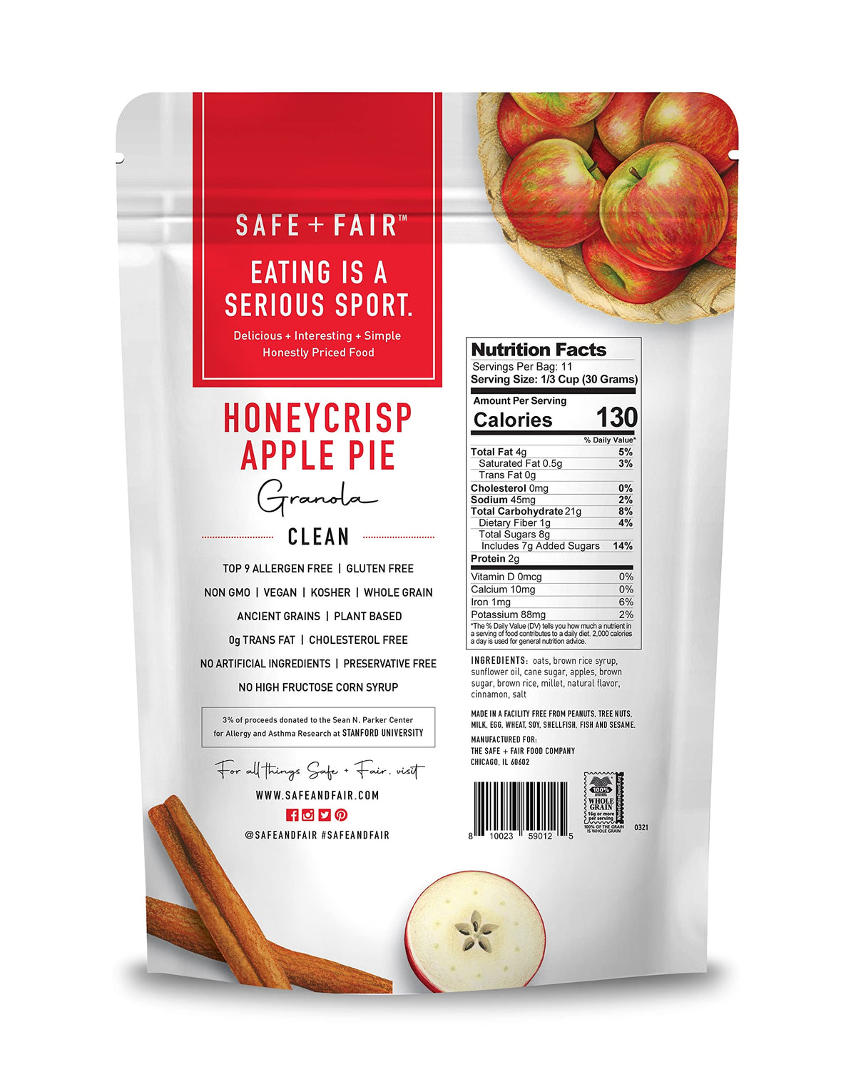 The Safe + Fair Food Company Honeycrisp Apple Pie Granola - Vegan - 12oz
