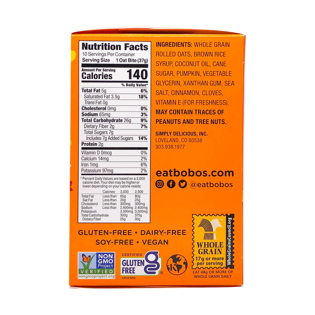 Bobo's Oat Bars, Pumpkin Spice Oat Bites, 13 Ounce