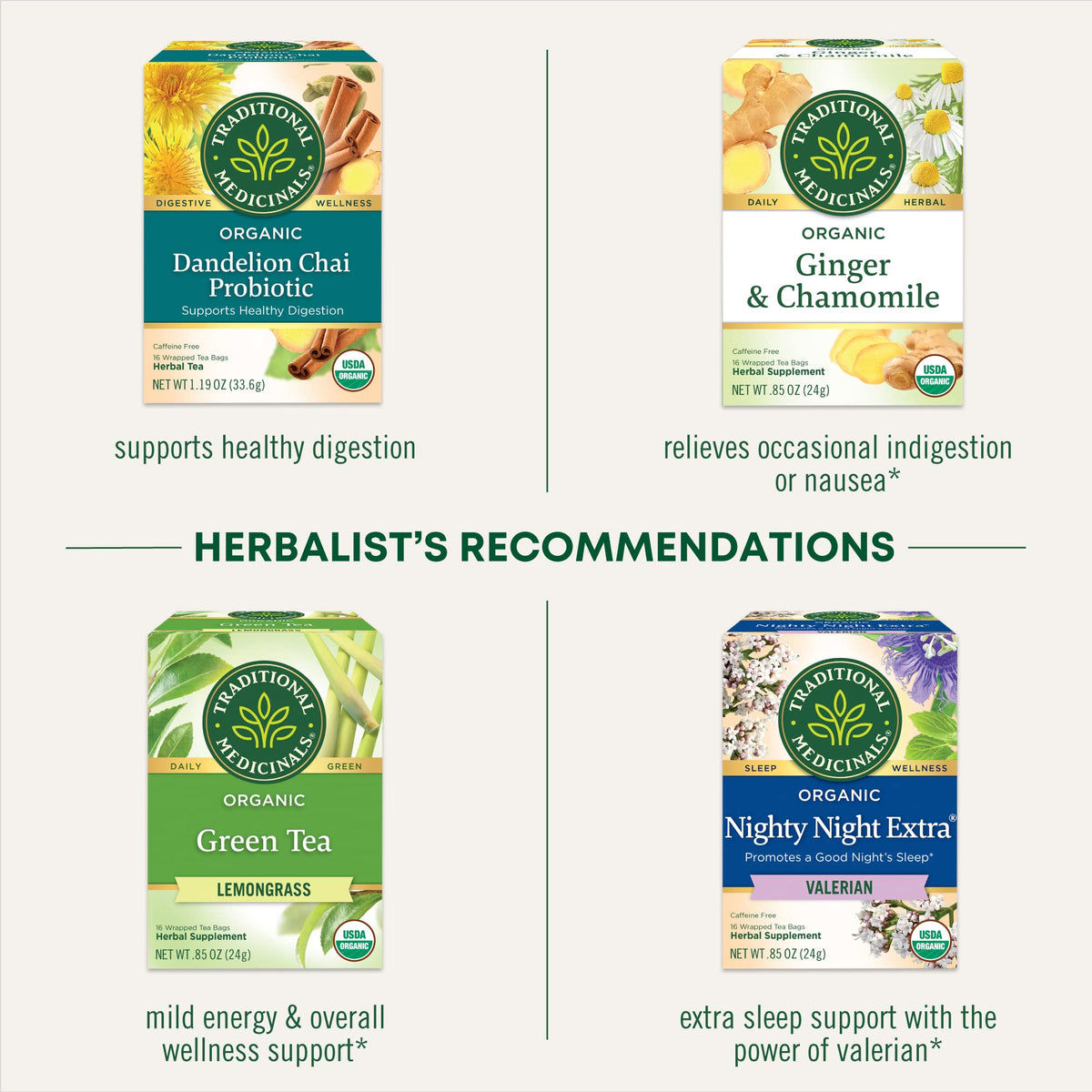 Traditional Medicinals Tea, Organic Chamomile &amp; Lavender, Stress Relief, 16 Tea Bags