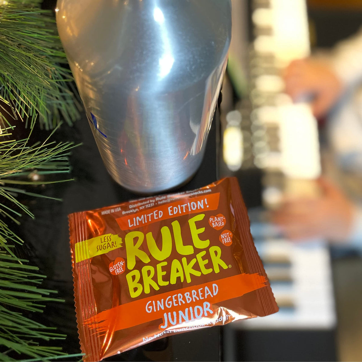 Rule Breaker Snacks Gingerbread Juniors | Top 11 Allergen-Free | Great for School, Office | 12-count Box of Individually Wrapped 0.9-oz Gingerbread