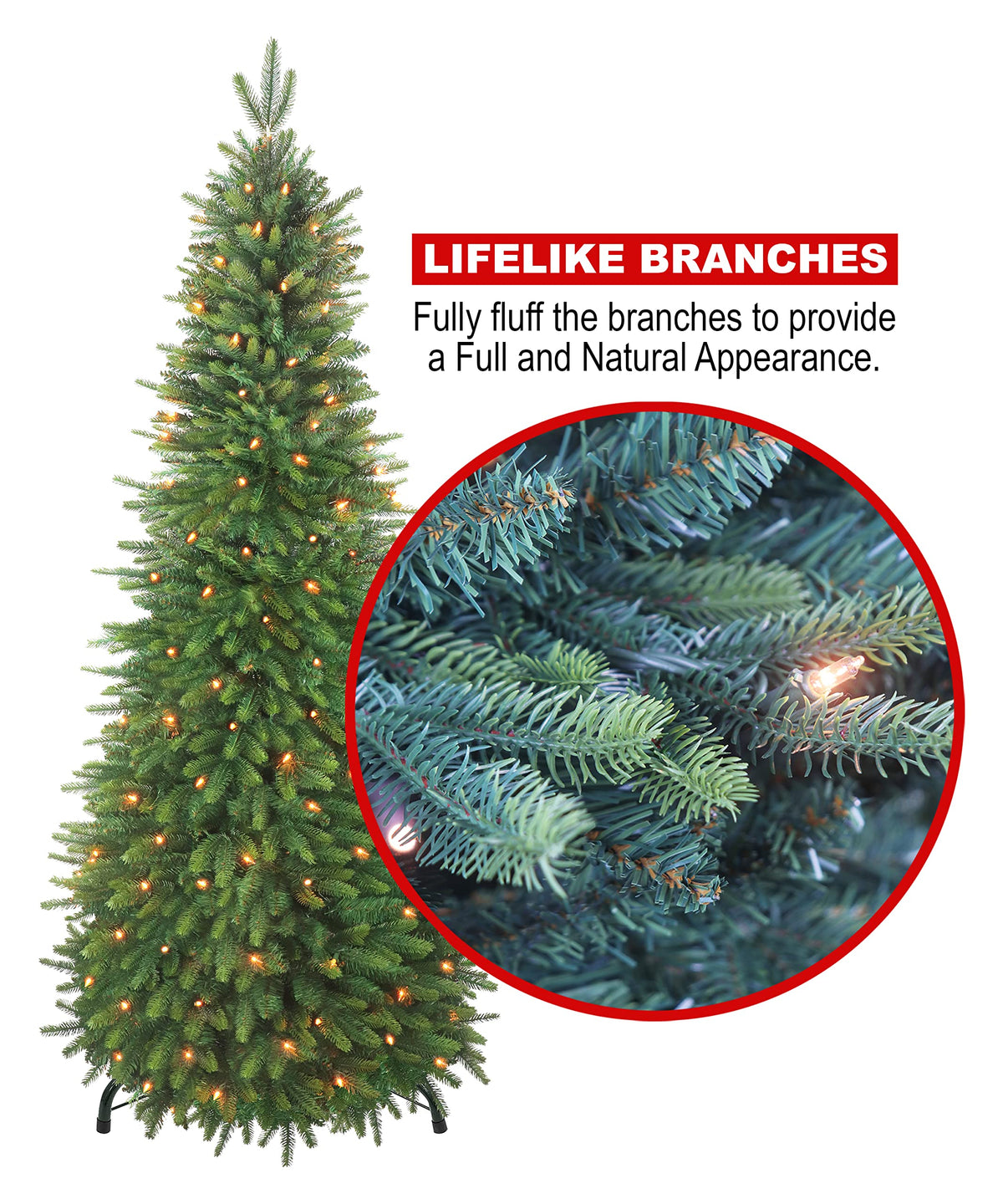 6Ft Pop Up Christmas Tree - Pre-lit Collapsible Tree with 680 Branch Tips and 105 Clear UL Lights
