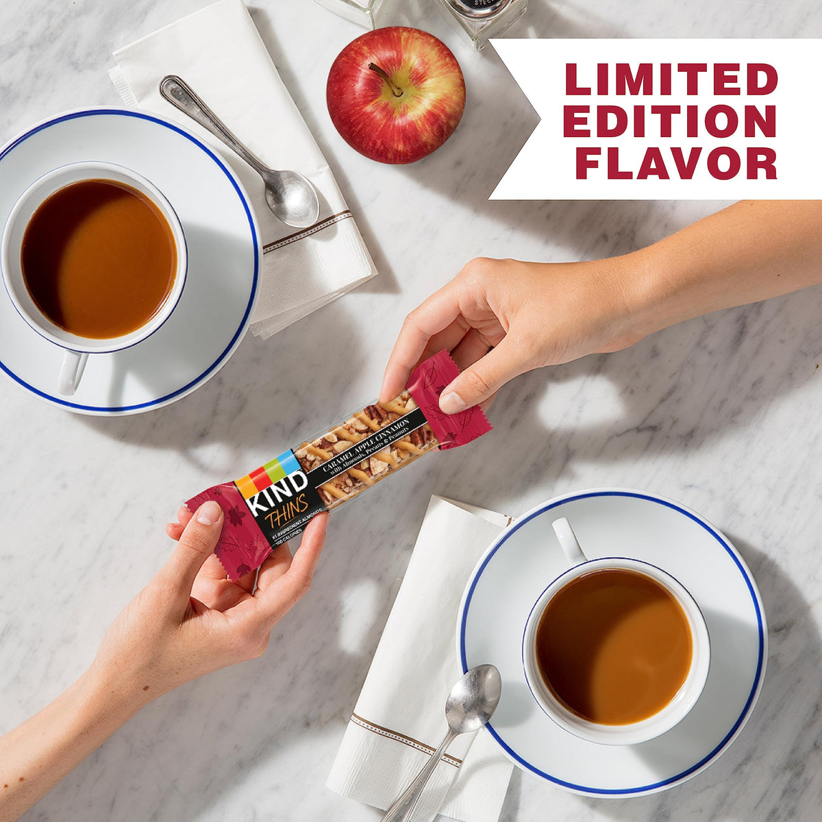 KIND THINS Caramel Apple Cinnamon with Almonds, Pecans, &amp; Peanuts, Gluten Free, 100 Calorie, Healthy Snacks, 10 Bars (Pack of 1)