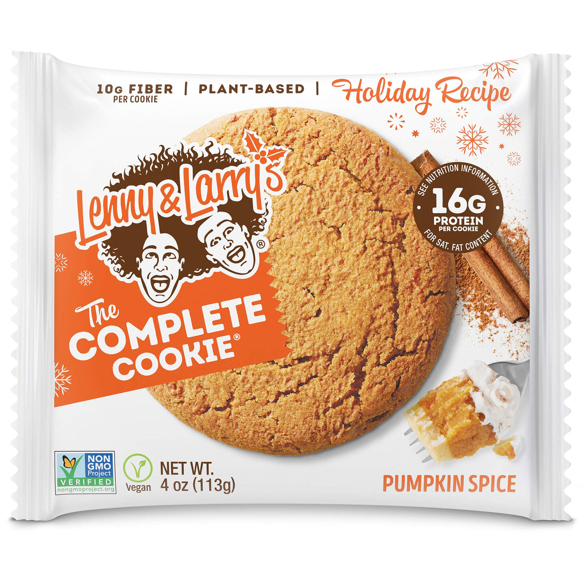 Lenny & Larry's Protein Cookie Pumpkin Spice, 16g Plant Protein, 12 Pack